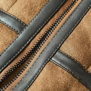 أونا مخصص خمر الشتاء طية صدر السترة القطن بطانة جلد مدبوغ سترة الرجال الرمز البريدي حتى مدرب مطرز - Product Image 4