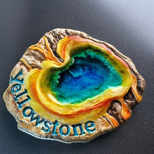 Aimant de réfrigérateur en résine 3D, paysage <span class=keywords><strong>naturel</strong></span> du <span class=keywords><strong>Parc</strong></span> national de Yellowstone, États-Unis, Kazakhstan, motif plat 2D, Grand Prismatic Spring - Product Image 4