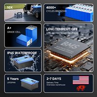 بطارية ليثيوم فوسفات الحديد (LiFePO4) عميقة الدورة بجهد 51.2 فولت وسعة 100 أمبير في الساعة، تدوم 6000 دورة، مزودة بنظام إدارة البطارية (BMS) مدمج، لعربات الجولف ذات 2/4/6 مقاعد (ضمان 3 سنوات)، حاصلة على شهادة CE.
