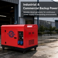 Générateur diesel insonorisé 10 kW 15 kW monophasé triphasé 220 V 380 V avec alternateur sans balais 100 % cuivre et système AVR intelligent