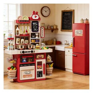 Juego de Cocina de Juguete para Niños: Mostrador, Refrigerador, Cajones y Estantes para el Desarrollo de Habilidades de Narración y Diversión en Casa - Product Image 3