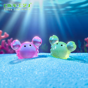 Micro-paysage lumineux Weij, <span class=keywords><strong>petit</strong></span> crabe <span class=keywords><strong>rond</strong></span> mignon, granulés, bricolage, décoration de paysage de réservoir de poissons marins, accessoires de bureau - Product Image 5