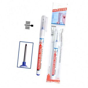 Vente directe d'usine, marqueur permanent pour charpentier à pointe longue de 20/30 mm, 4 couleurs, marqueur pour trous profonds avec logo personnalisé - Product Image 1