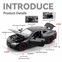 Nouvelle Voiture de Sport M4 en Alliage Moulé sous Pression 1:32 avec Sons, Lumières et Portes Ouvrantes – Modèle de Collection pour Garçons