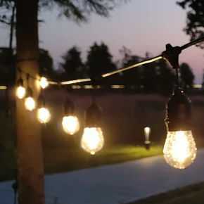 Enchufe suspendido colgante para exteriores, guirnalda de luces LED de hadas blancas cálidas, 10m, 10 + 1 bombillas, guirnalda de luces de Patio impermeable - Product Image 2