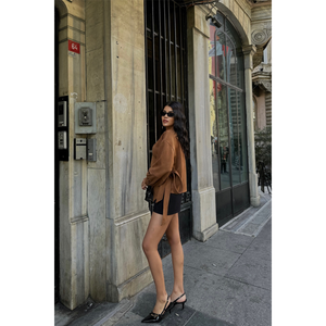 Chemisier en daim beige pour femme avec broderie florale, taille XL, en soie et mousseline, coupe ample, idéal pour le bureau et les soirées - Product Image 6