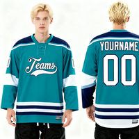 Meilleur prix, vêtements de sport à séchage rapide à manches longues, personnalisables, impression par transfert thermique, logo d'équipe, maillot de hockey sur glace 100% blanc