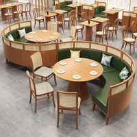 Ensemble de canapés ronds vintage pour bar, mobilier de loisirs en bois, table à manger avec chaises, canapé en cuir en promotion