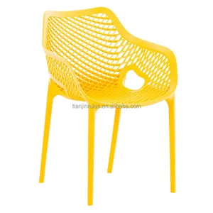 Garden Plastic Chair Wholesale Air Armchair Yellow Stackable Patio Garden Outdoor Polypropylene Plastic Chairs