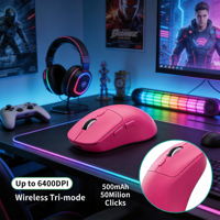 Souris de jeu sans fil légère M348 rose baie, 6400 DPI, rechargeable, trois modes, prix de gros pour fabricants OEM