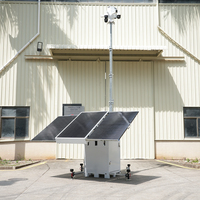 Tour de surveillance mobile extérieure BIGLUX avec caméra CCTV, remorque solaire et déploiement sur site