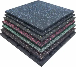 Custom Logo Black Heavy Duty Noise Reduction Anti-Slip Rubber Flooring Mat Environmental Workout Floor Mat For Indoor Gym