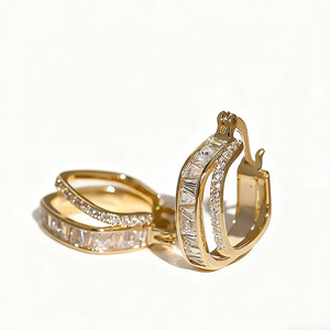 Orecchini a Cerchio a Doppio Strato per Donne, Accessori per Orecchie Semplici per Uso Quotidiano - Product Image 3