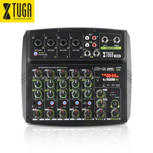Xtuga-consola mezcladora de estudio profesional, mezclador de audio pequeño de 6 canales para dj