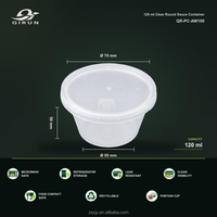 120ml Transparante PP sausbakje met deksel voor saladedressing en dips, wegwerp portiecup, lekvrij, magnetronbestendig, BPA-vrij