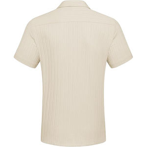 Camisas informales con botones para hombre Camisa de playa de verano texturizada de manga corta con bolsillo - Product Image 5