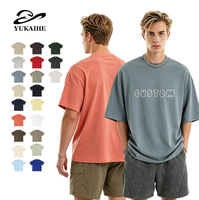 T-shirts pour hommes surdimensionnés en coton 100% de haute qualité, 305G, poids lourd, unisexe, mode, épaules tombantes, style streetwear