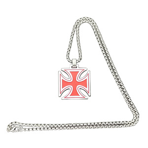 Nouveau Collier Croix Vintage en Acier Inoxydable avec Pendentif Goutte d'Huile et Chaîne à Maillons, Bijoux de Mode Masculine pour Fêtes, Vente en Gros, Personnalisable - Product Image 3