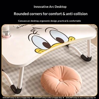 Table pliante en acier inoxydable Kuromi authentique et sous licence, support pour ordinateur portable pour dortoir, maison, baie vitrée, ou coin enfant