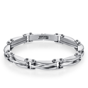 Fashion Hip Hop Stainless Steel Bracelet Vintage Wrist Chain Jewelry For <b>Men</b> Wholesale - Product Image 4