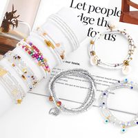 ELABEST Perles de taille africaines pour femmes 24-47 pouces, 8 pièces, élastiques, en pierre naturelle et alliage, accessoires de bijoux colorés