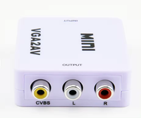 Mindpure - Convertidor Mini VGA a AV RCA de 1080P con Adaptador de Audio de 3,5 mm para PC HDTV (Plástico NTSC/PAL Windows 7)
