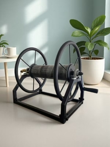 HOSEREEL-60M Heavy Duty Quick Removable High Pressure Steel <strong>Empty</strong> Wall-Mounted Rubber <strong>Hose</strong> Spraying Garden <strong>Hose</strong> <strong>Reel</strong> - Product Image 3