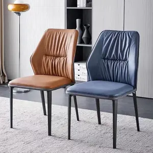 Set di sedie da sala da pranzo di design NOVA, di lusso moderno, con finitura in pelle, schienale imbottito, sedia da Bar per Hotel