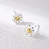 925 Sterling Silber zierliche Gänseblümchen Blumen form Ohr stecker Ohrringe Modeschmuck für Frauen Mädchen