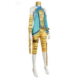 Disfraz de Cleo De Nile, traje completo a rayas doradas y azules con bufanda y cinturón para juegos de rol de anime, fiesta de Halloween - Product Image 2