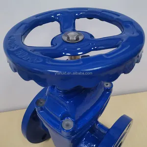 China Factory Water Supply Handwheel Non Rising Stem PN16 Soft Seal Resilient Seated Cast Iron Flange Type Sluice Gate Valve