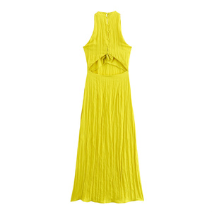 Robe fendue latérale à nœud effet froissé tendance été 2024 pour femmes TAOP&ZA 4387225 - Product Image 2