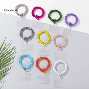 Color Crystals Dazzling Mobile Phone Pendant Manufacturer Women Portable Cell Phone Wrist Strap Universal Mobile Phone Bracelet