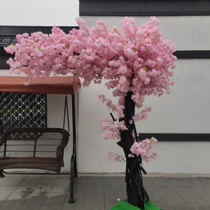 Planta de flor de cerezo Artificial <span class=keywords><strong>grande</strong></span> personalizada, árbol de flor de cerezo rosa y blanco de seda sintética para decoración de boda - Product Image 3