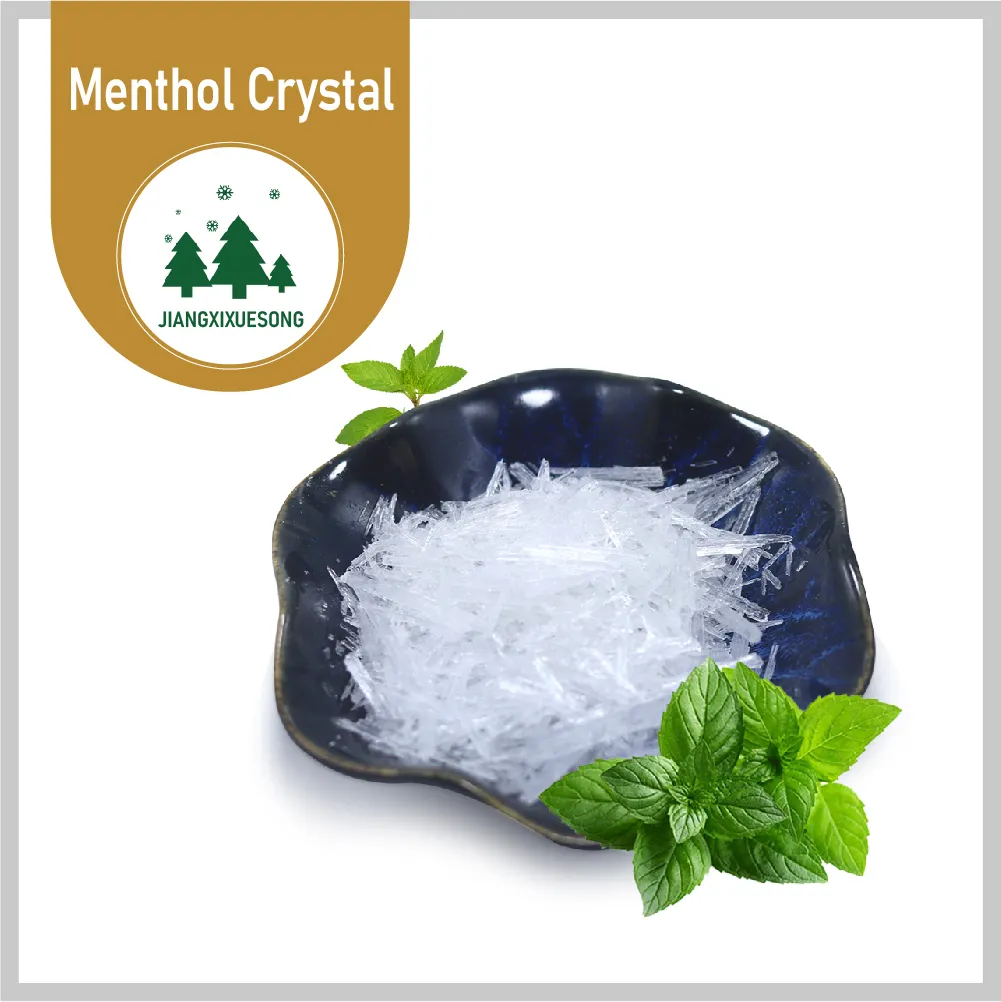 Spot Supply Synthetic L-Menthol Cristal Crystal Mint Fragrance for Tobacco Industrial Flavors Food Flavor in Drum Packaging