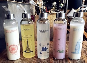 A buon mercato 500ml di <span class=keywords><strong>vetro</strong></span> su misura imballaggio e logo <span class=keywords><strong>bottiglia</strong></span> di <span class=keywords><strong>acqua</strong></span> di <span class=keywords><strong>vetro</strong></span> con coperchio di bambù e gel di silice set per uso domestico - Product Image 5