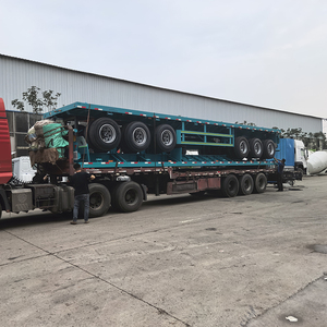 Remolque de Plataforma Plana de 12m a Buen Precio, Semirremolque de Plataforma Plana para Carga, Semirremolque <span class=keywords><strong>Portacontenedores</strong></span> de 3 Ejes - Product Image 6