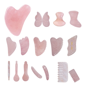 Rullo Massaggiante Viso in Quarzo Rosa Naturale Puro a Forma di Cuore, Cucchiaio in Cristallo Rosa Anti-Rughe per Massaggio Gua <span class=keywords><strong>Sha</strong></span> - Product Image 1