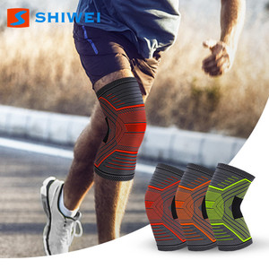 Shiwei <b>Knee</b> <b>Support</b> <b>Brace</b> 3D Knitted Nylon Breathable Sweat-Wicking For Football Unisex Sprain Protection - Product Image 1