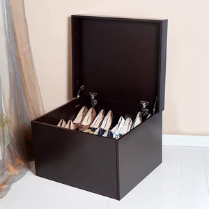 Grande boîte de rangement à chaussures en bois et étagère – Design moderne pour économiser de l'espace, idéale pour l'entrée, l'atelier, le salon et la salle à manger - Product Image 5