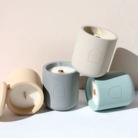 Pot en céramique de luxe avec logo personnalisé bougie parfumée en cire de soja pure huile végétale naturelle avec boîte-cadeau