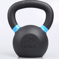 Kettlebells d'exercice en fonte avec poignée revêtue de poudre, vente en gros d'usine, avec cercle personnalisé en couleur