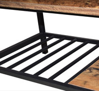 Table basse moderne en bois, petite Table basse avec compartiment caché et étagère réglable pour le salon