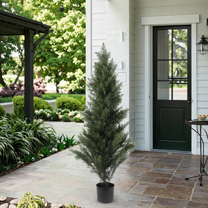 Tronco de Madera Real de Alta Calidad de 120 cm, Plantas Topiarias Resistentes al Agua para Decoración del Hogar y Jardín, Bonsái Artificial de Plástico, Ciprés - Product Image 1