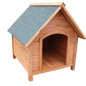 Açık Hava Masif Ahşap Köpek Kulübesi, Çatı Platformlu Genişletilmiş Evcil Hayvan Kafesi Köpek Kulübesi - Product Image 2