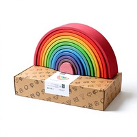 12-Schichten Regenbogen-Bogen-Stapelblöcke Matte Reibungsgebundene Stapelblöcke Erbstück-Qualität Offenes Lernspielzeug