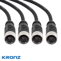 Connecteur femelle KRONZ M12 à 5 broches, droit, câble PVC blindé pré-assemblé de 2 m, IP67, pour connexion de capteurs et d'actionneurs industriels