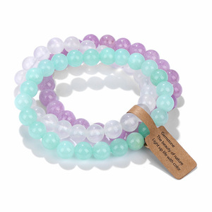 Pulsera de Cuentas de Piedra Natural Mixta de 8mm, Elástica, Venta al por Mayor, Cristal Curativo, Unisex, Regalo Personalizable - Product Image 4