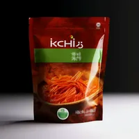 Pochette debout imprimée avec logo personnalisé Sac d'emballage kimchi en plastique de qualité alimentaire à trois joints latéraux avec stockage de cornichons en matériau BOPP/CPP