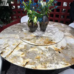 Meubles de Maison Table Basse Ronde en Marbre Nero Marquina Table à Manger en Marbre pour Salle à Manger de Luxe Vintage Postmoderne